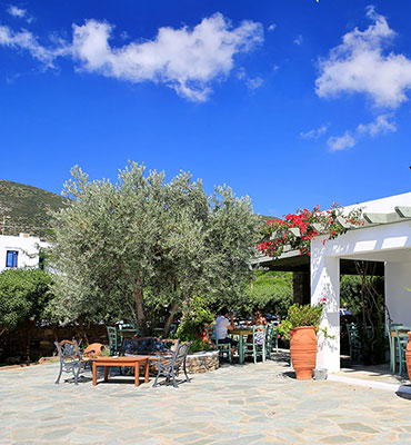 The place where breakfast is served at Edem hotel in Sifnos